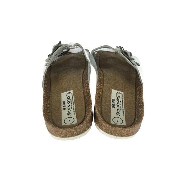 Euro‎ Trekkers Womens White Brown Adjustable Strap Slip On Slide Sandals Sz US 7 - Picture 6 of 9